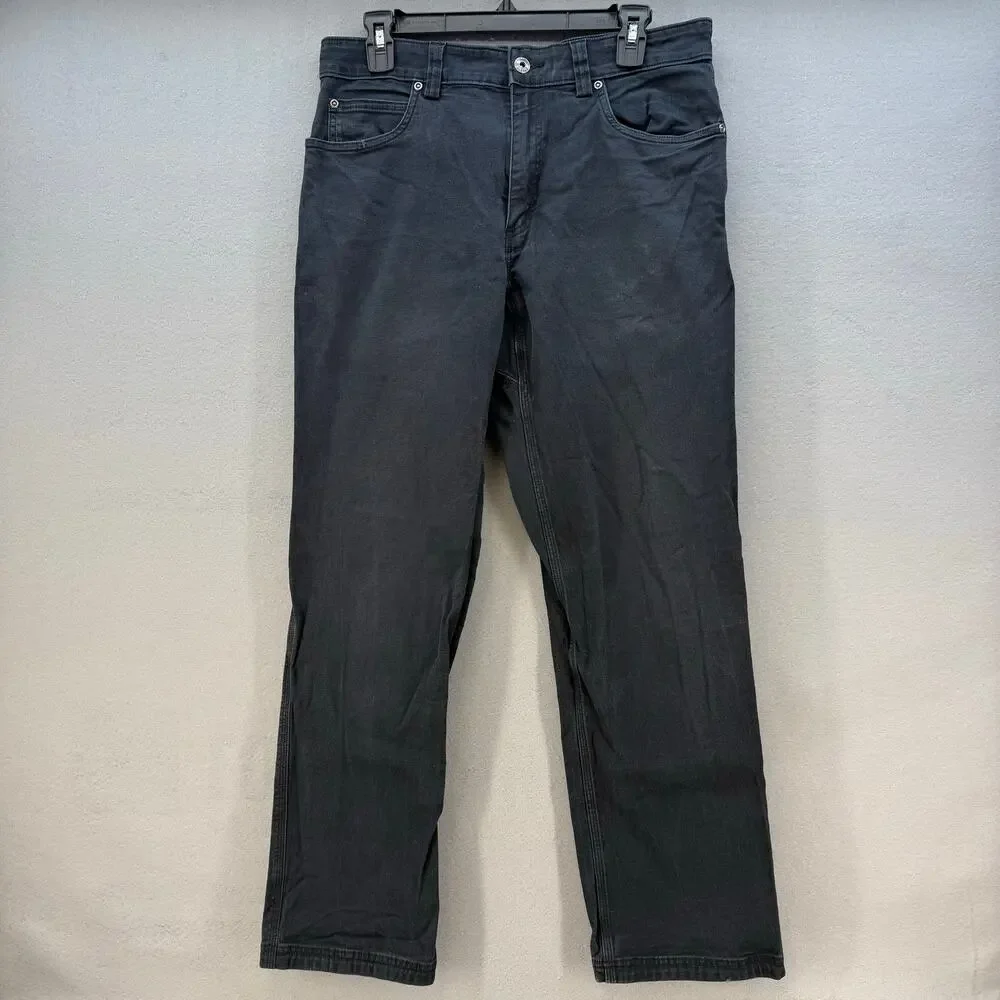 Duluth Trading Co. Jeans Men's 34x32 Black Flex Firehose Straight Leg Work EUC